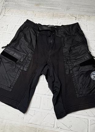 Крутые модные шорты stone island mussola gommata bermuda cargo shorts