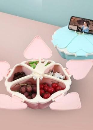 Органайзер для солодощів peach heart shape 5 відсіків з підставкою для телефона (wo-27)