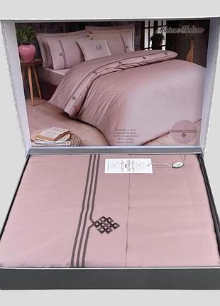 Постільна білизна maison d'or deluxe rosa делюкс сатин євро