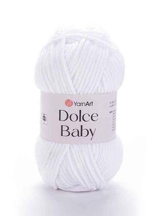 Пряжа dolce baby белый 100% микрополиэстр 85м 50г 5шт/уп 741-white тм yarnart