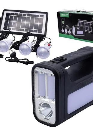 Портативна сонячна станція ліхтар bl-80172 сонячна панель + 3 лампи power bank