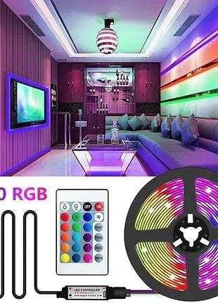 Лента светодиодная rgb smd 5050 для фоновой подсветки телевизора. 2 метра с пультом от usb повербанка