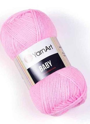 Пряжа baby ніжно-рожевий 100% акрил 150м 50г 5шт/уп 217 тм yarnart