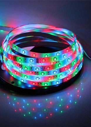 Светодиодная лента многоцветная 3528 rgb 5 м led без пульта ргб