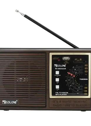 Радіоприймач акумуляторний usb golon rx-9933 портативний з відтворенням mp3/wma/wav