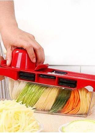 Мультислайсер овочерізка для овочів і фруктів mandoline slicer 6 in 1 c контейнером