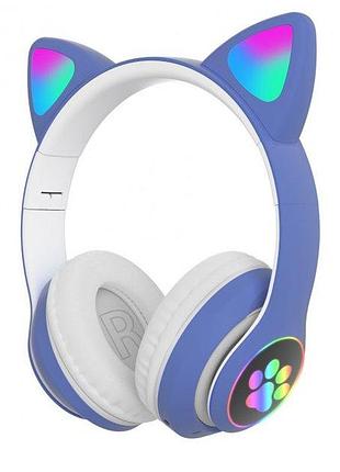 Бездротові навушники led з котячими вушками stn-28 blue