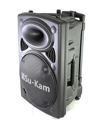 Портативная колонка su-kam bt 150d + 2 беспроводных микрофона + bt (12v\220v)