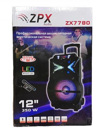 Акустическая колонка портативная с микрофоном zpx zx 7780