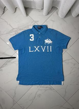 Блакитне поло polo ralph lauren custom fit, оригінал, розмір l