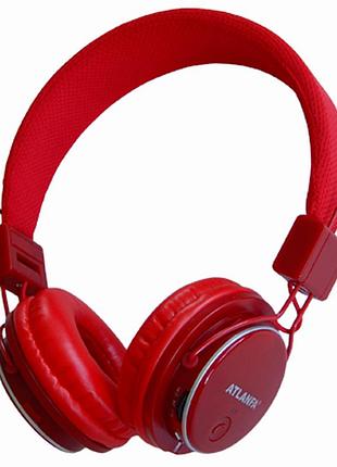 Бездротові навушники atlanfa 7611 red червоні. bluetooth, fm, mp3, microphone