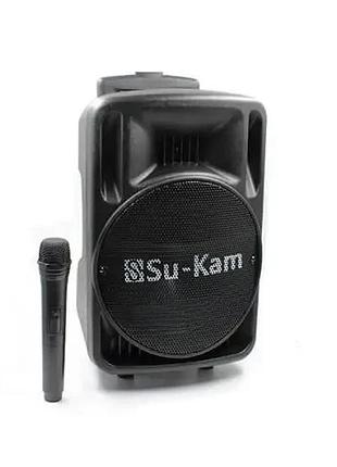 Портативная колонка su-kam bt 100d + 1 беспроводной микрофон (12v\220v)