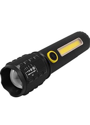 Ручний ліхтарик із зарядкою usb bl-c71-p50+cob cop-880000w + світлодіодна панель
