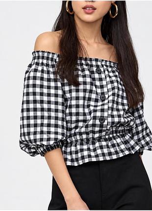 Кофта блуза h&m  s/m в клітинку