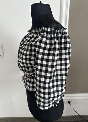 Кофта блуза h&m  s/m в клітинку 4