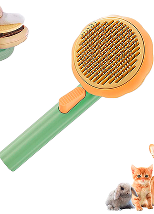 Расческа для вычесывания шерсти домашних животных hipetime - pet brush pumpkin зеленый