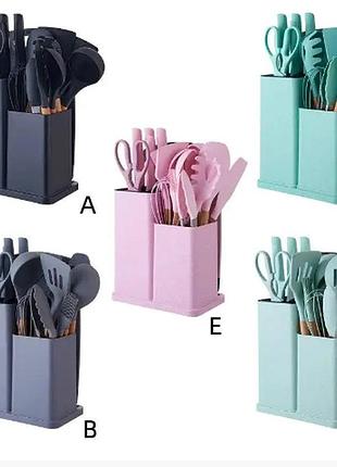 Набор кухонный ножей и аксессуаров kitchenware set 20 пр. бирюзовый 3