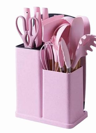 Набор кухонных принадлежностей 19 предметов kitchen set розовый