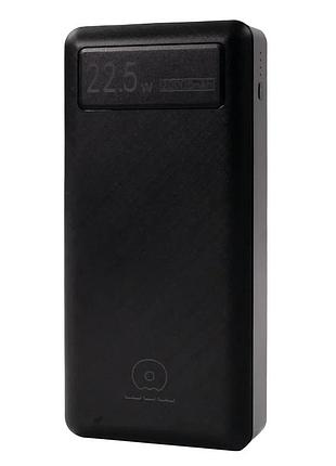 Павербанк wuw y100 20000 mah type-c + 2 usb 22.5w портативное зарядное устройство black power bank черный