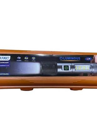 Ручной аккумуляторный фонарик ukc luminous s100 с зарядкой от type-c