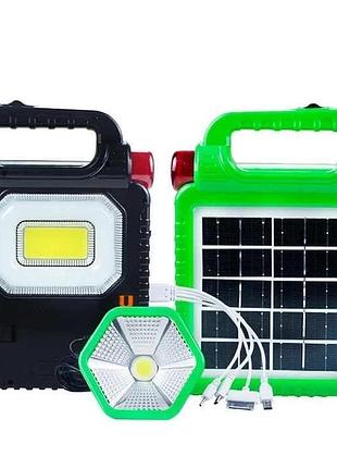 Многофункциональный led фонарь solar jc-918 с солнечной панелью и функцией повербанк