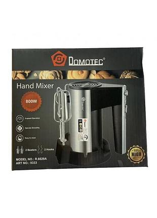 Миксер domotec r.6629a - мощный ручной миксер 800 вт
