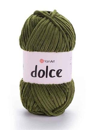 Пряжа dolce темно-зеленый 100% микрополиэстр 120м 100г 5шт/уп 772 тм yarnart