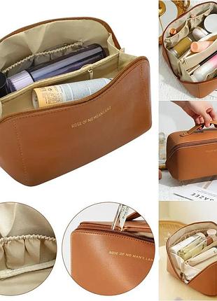 Містка косметичка, органайзер make up bag brown