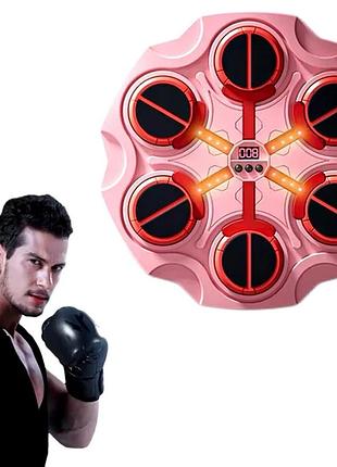 Настенный боксерский тренажер / музыкальная машина-тренажер hz8091 c bluetooth и подсветкой (6 целей) + перчат