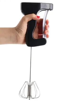 Ручний напівавтоматичний кухонний віночок kitchen whisk з неіржавкої сталі