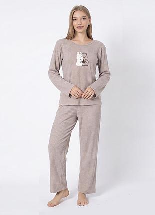 Теплая женская пижама трикотажная c34580 xl