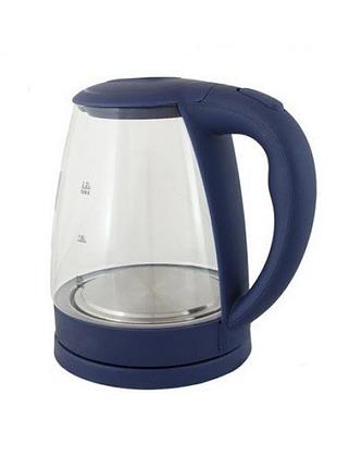 Электрический чайник стеклянный rainberg 1.8 л rb-902 с led подсветкой синий