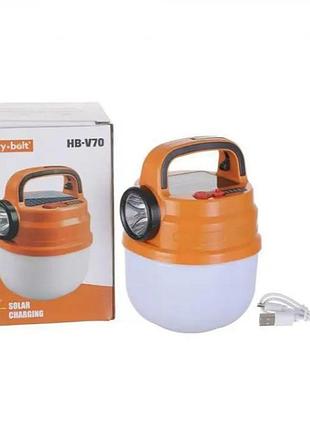 Светильник светодиодный подвесной фонарик аккумуляторный hurry bolt hb-v70 оранжевый