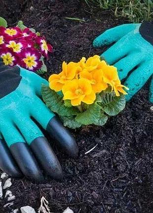 Рукавички садові garden genie gloves з пластиковими нігтями
