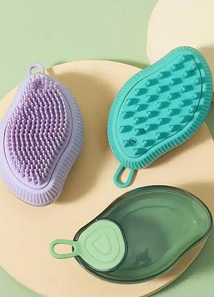 Универсальная мочалка с емкостью для моющего bath brush ly-319, щетка для мытья тела и головы с дозатором esa