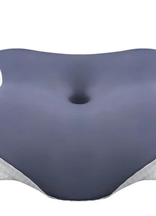 Ортопедична анатомічна подушка у формі метелика з ефектом пам'яті (memory foam) для сну, сіро-біла