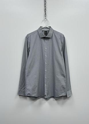 Класична сорочка strellson jamie slim fit checked shirt white/grey