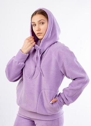 Кофта женская флисовая худи бузковий, xl