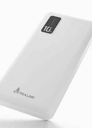 Power bank extralink epb-098w 10000mah белый, usb-c