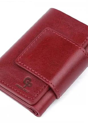 Портмоне кожаное, глянец, бордовое grande pelle 504661