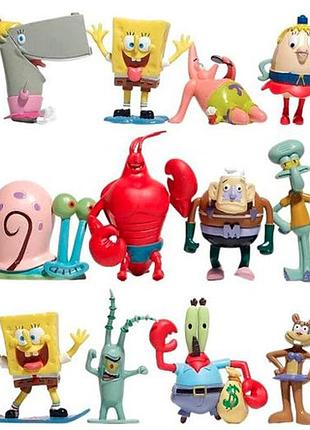 Игрушка большие фигурки губка боб 12 персонажей для детей (l_14600)