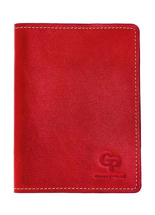 Кожаная обложка на паспорт grande pelle 252660 красная