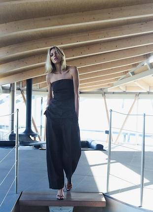 Хлопковые джинсы свободного кроя zara