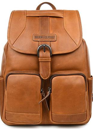 Міський шкіряний рюкзак hill burry hb4066b рудий