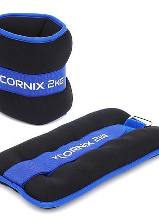 Утяжелители-манжеты для ног и рук cornix 2 x 2 кг xr-0174, для силовых тренировок, для дома и спортзала, для развития силы