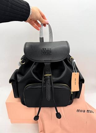 Женский рюкзак премиум leather backpack black
