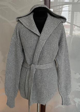 Кардиган з капюшоном італійського бренду zapa , вовна-альпака-кашемір