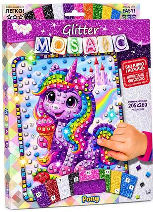 Креативна творчість "блискуча мозаїка pony" бм-04-10 серії "glitter mosaic"