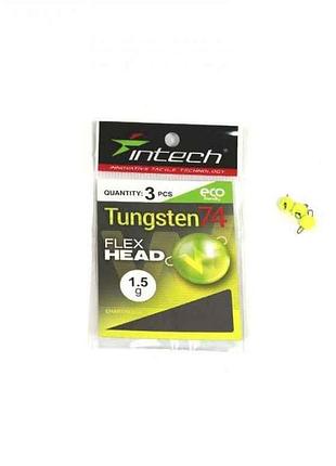 Груз чебурашка разборная 1,5г 3шт/уп tungsten 74 gloss chartreuse uv тм intech