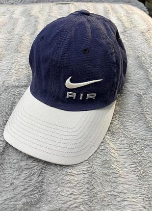 Бейсболка чоловіча nike vintage 90-х синя з білим